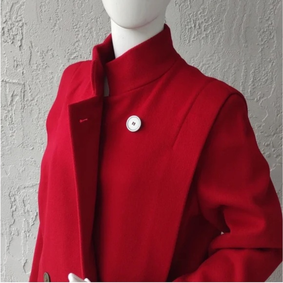 Ashley Scott Vintage Red Full-Length Pure Wool Coat - Picture 9 of 17